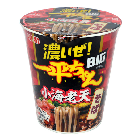 【賞味期間 10月12日】明星食品 濃いぜ 一平ちゃんBIG 小海老天そば  91g